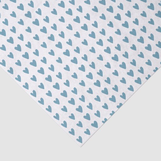 Love Hearts Blue Waterverf Pattern Party Tissuepapier (Detail)