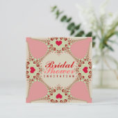Love Hearts Bridal Show Invitation Kaart (Staand voorkant)