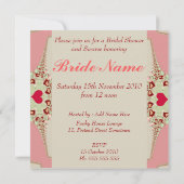 Love Hearts Bridal Show Invitation Kaart (Achterkant)