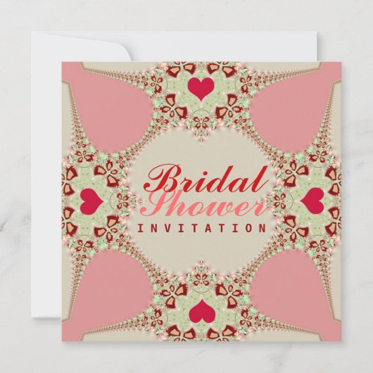 Love Hearts Bridal Show Invitation Kaart (Voorkant)