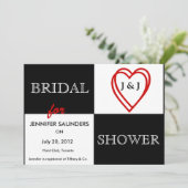 LOVE Hearts Bridal Shower Uitnodiging (Staand voorkant)