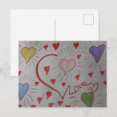 Love Hearts Briefkaart (Voorkant / Achterkant)