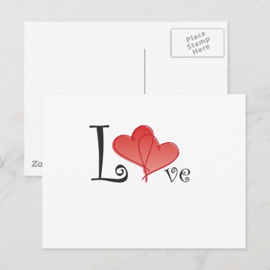 Love Hearts Briefkaart (Voorkant / Achterkant)