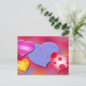 Love Hearts Briefkaart (Staand voorkant)