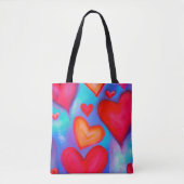 Love Hearts Canvas tas (Voorkant)