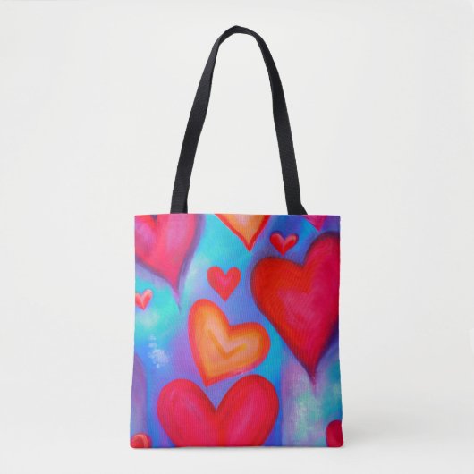 Love Hearts Canvas tas (Voorkant)