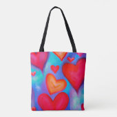 Love Hearts Canvas tas (Achterkant)