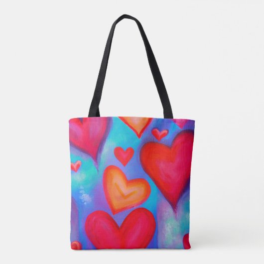 Love Hearts Canvas tas (Achterkant)