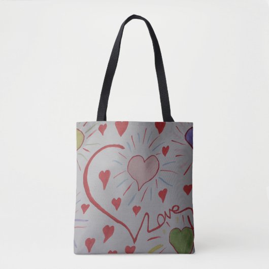 Love Hearts Canvas tas (Voorkant)