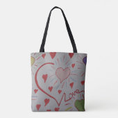 Love Hearts Canvas tas (Achterkant)