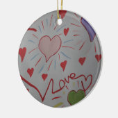 Love Hearts Ceramic Ornament (Links)