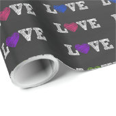 Love Hearts Chalkboard Wrapping Paper Cadeaupapier (Rol Hoek)