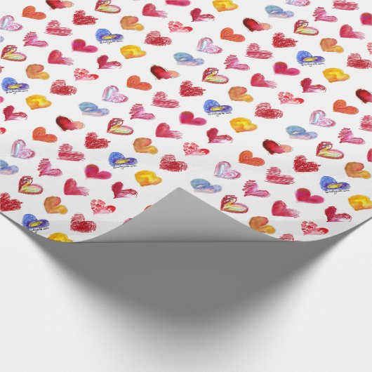 Love Hearts Colorful Cadeaupapier (Hoek)