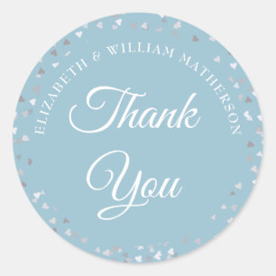 Love Hearts Confetti Script Bedankt Ronde Sticker