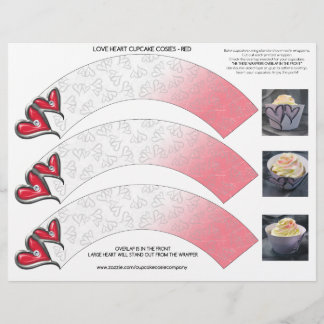 Love Hearts Cupcake Cosie - Red