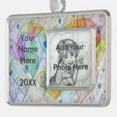 Love Hearts Custom Art Personalized Photo Ornament (Links)