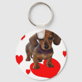 Love (Hearts) Dachsies - Dachshund Sleutelhanger (Voorkant)