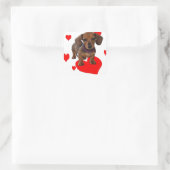 Love (Hearts) Dachsies - Dachshund Vierkante Sticker (Tas)