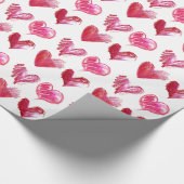 Love Hearts Design Reds Pink Cadeaupapier (Hoek)