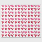 Love Hearts Design Reds Pink Cadeaupapier (Vlak)