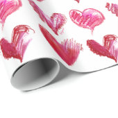Love Hearts Design Reds Pink Cadeaupapier (Rol Hoek)