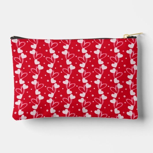 Love Hearts Doddles, Red, Accessory Pouch Etui (Achterkant)