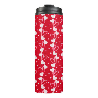 Love Hearts Doddles, Red, Thermal Tumbler Thermosbeker