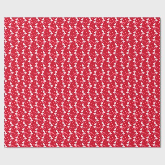 Love Hearts Doddles, Rood, Inpakpapier (Vlak)