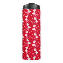 Love Hearts Doddles, Rood, Thermische Tumbler