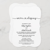 Love Hearts Elopement Reception Kaart (Voorkant / Achterkant)