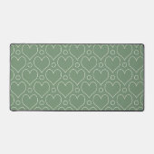 Love Hearts en Polka Dots patroon in groen Bureaumat (Voorkant)