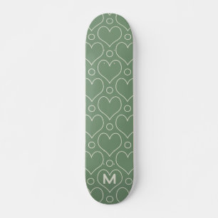 Love Hearts en Polka Dots patroon in groen Persoonlijk Skateboard