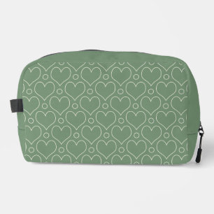 Love Hearts en Polka Dots patroon in het groen Toilettasje
