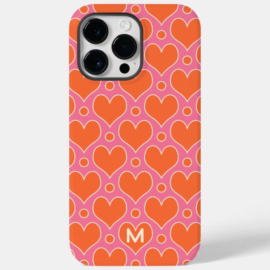 Love Hearts en Polka Dots patroon in roze, Sinaasa Case-Mate iPhone Case (Achterkant)