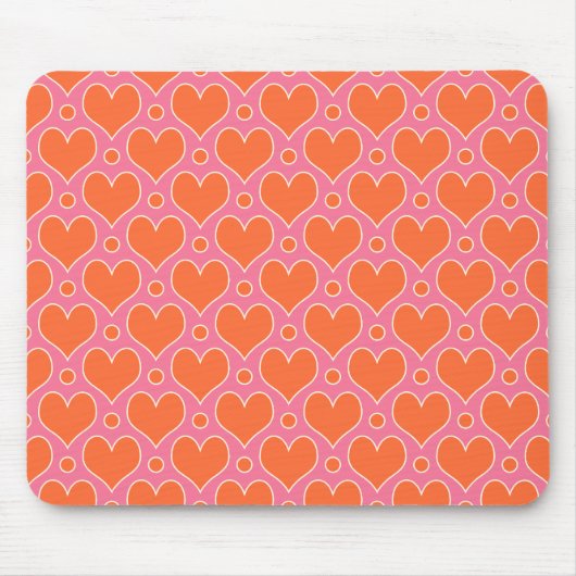 Love Hearts en Polka Dots patroon in roze, Sinaasa Muismat (Voorkant)