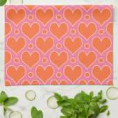 Love Hearts en Polka Dots patroon in roze, Sinaasa Theedoek (Gevouwen)