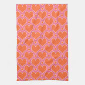 Love Hearts en Polka Dots patroon in roze, Sinaasa Theedoek (Verticaal)