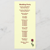 Love Hearts en Red Rose Wedding Rack Kaart (Achterkant)