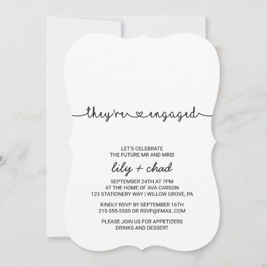 Love Hearts Engagement Party Kaart (Voorkant)