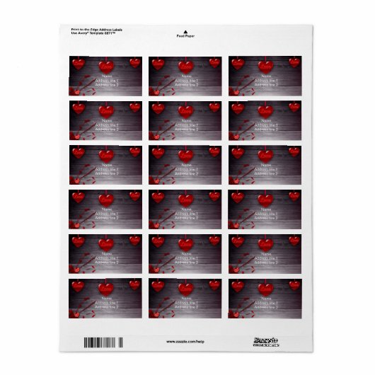 Love Hearts Etiket (Full Sheet)