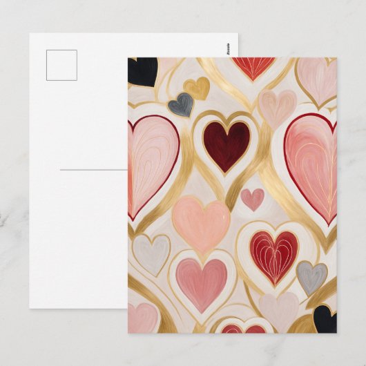 Love Hearts Feestdagenkaart (Voorkant / Achterkant)