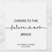 Love Hearts Future Mrs. Wijn Etiket (Enkel label)