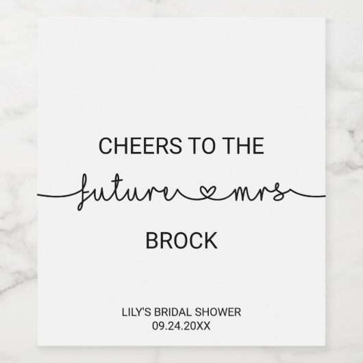 Love Hearts Future Mrs. Wijn Etiket (Enkel label)