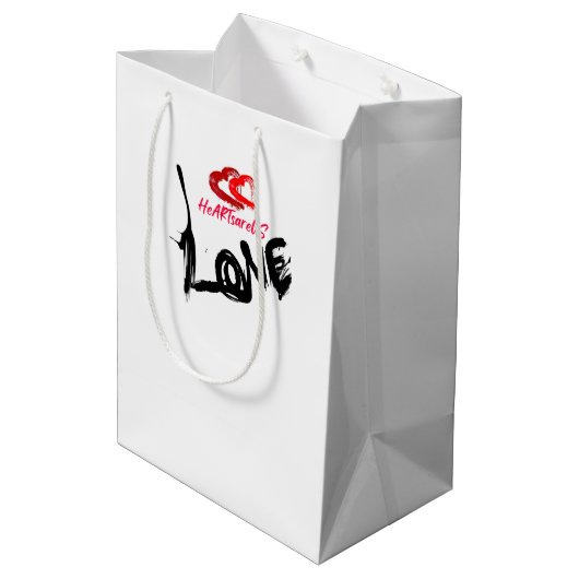 Love Hearts Gift Bag Medium Cadeauzakje (Achterkant Gekanteld)
