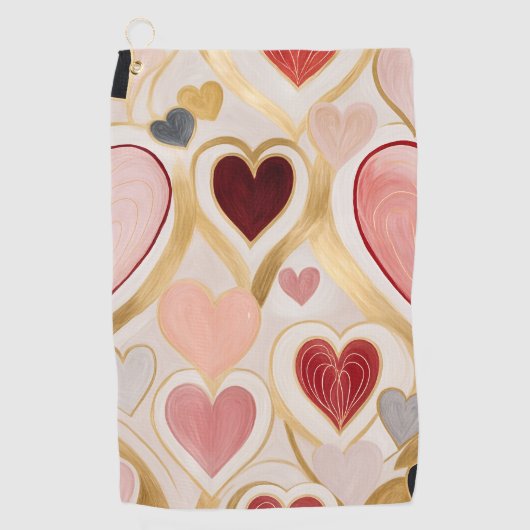 Love Hearts Golfhanddoek (Voorkant)