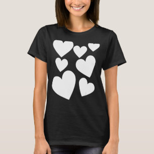 Love Hearts Graphic Mode Womanu2019s Dames Gir T-shirt