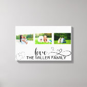 Love Hearts in Black Script Custom Photo Collage Canvas Afdruk (Voorkant)