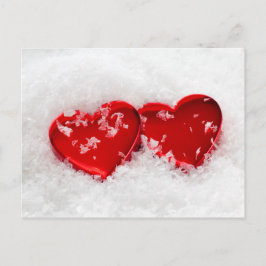 Love Hearts in Snow Briefkaart
