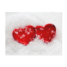 Love Hearts in Snow Briefkaart