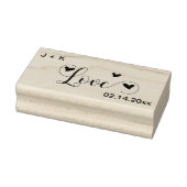 Love Hearts Initialen en datum Rubberstempel (Stempel)